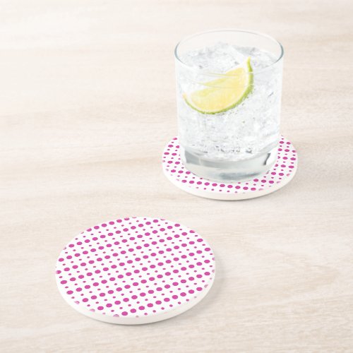 Magenta and White Minimalist Polka Dots g9 Coaster