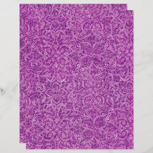 Magenta and white ornate pattern scrapbook paper