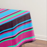 Magenta, Aqua, & Blue Tablecloth<br><div class="desc">Make a bold statement with this striped tablecloth featuring vibrant in magenta,  aqua,  and blue. A striking design made for modern homes,  creative interiors,  or statement events. Perfect for anyone who loves fearless,  graphic styling.</div>