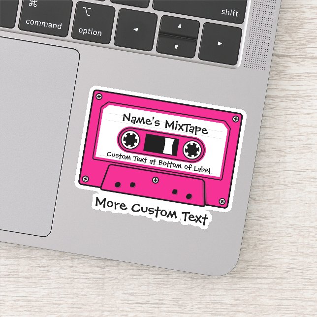 Magenta Audio Cassette Tape Sticker (Detail)