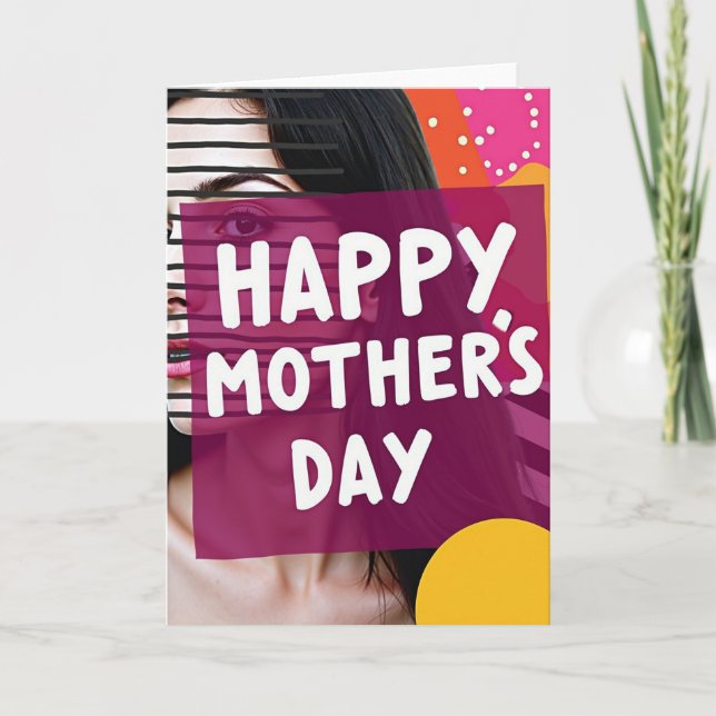 Magenta Banner Mothers Day Card (Front)