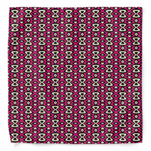 Magenta Beige Black Unique Pattern Bandana