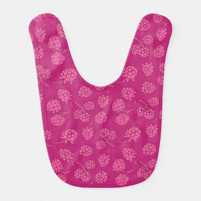 Magenta Berry Pattern Baby Bib (Front)