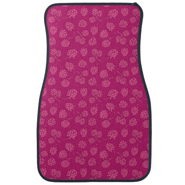 Magenta Berry Pattern Car Floor Mat (Front)