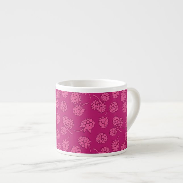 Magenta Berry Pattern Espresso Cup (Front Right)