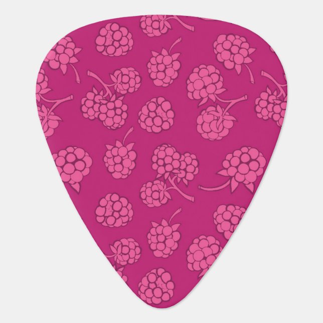 Magenta Berry Pattern Guitar Pick (Front)