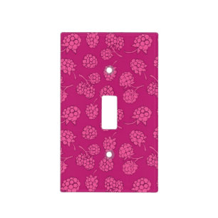 Magenta Berry Pattern Light Switch Cover