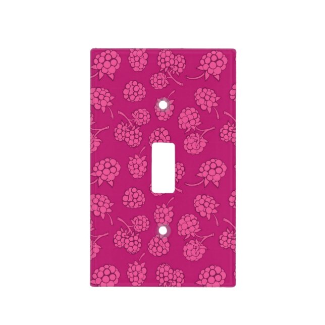 Magenta Berry Pattern Light Switch Cover (Front)