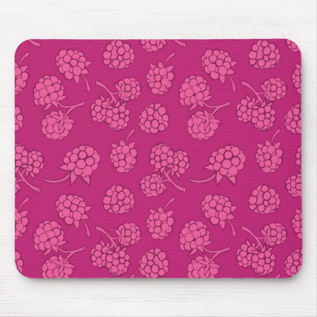 Magenta Berry Pattern Mouse Pad (Front)