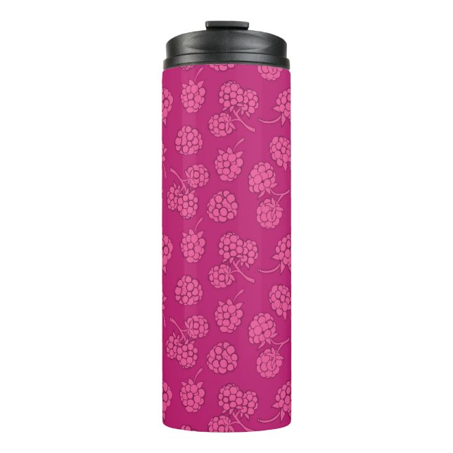 Magenta Berry Pattern Thermal Tumbler (Front)