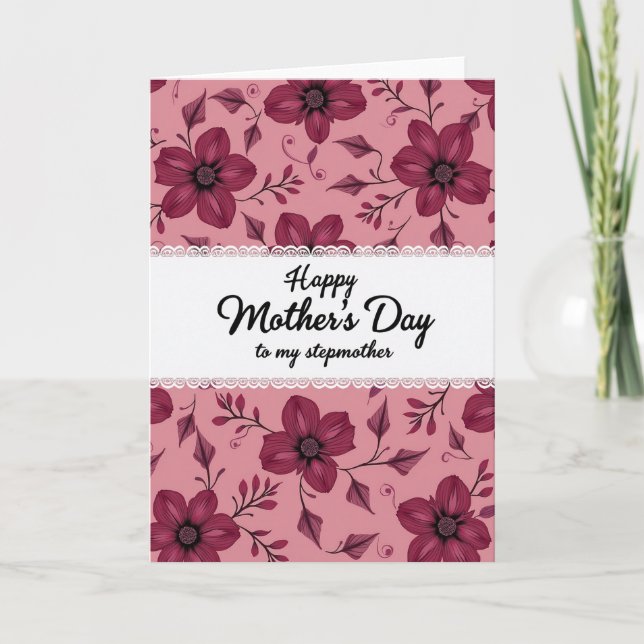 Magenta Blossoms Day Card (Front)