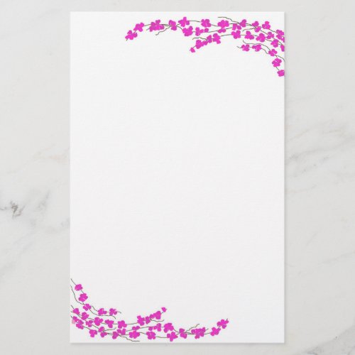 Magenta Blossoms Stationery