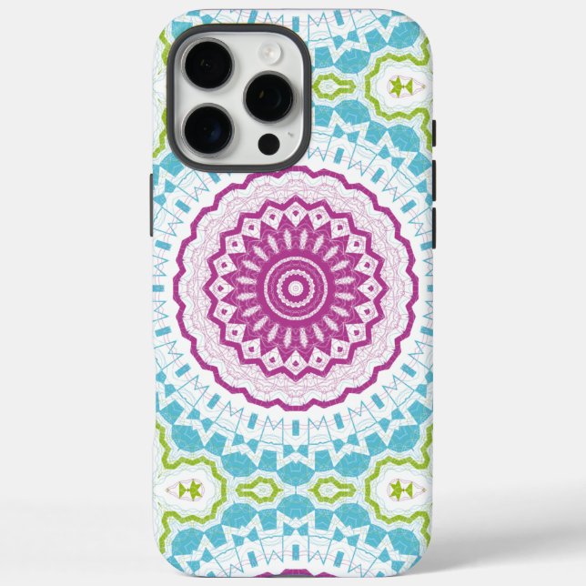 Magenta Blue and Green Mandala Pattern Case-Mate iPhone Case (Back)