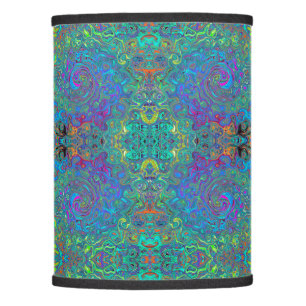 Magenta, Blue and Sea Foam Green Retro Swirl Lamp Shade
