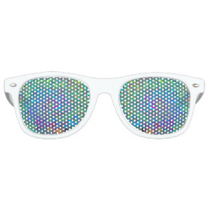 Magenta, Blue and Sea Foam Green Retro Swirl Sunglasses