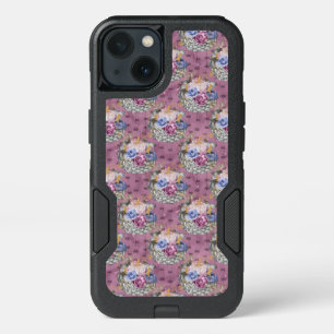 MAGENTA BLUE GRAY WATERCOLOR PUMPKINS FLOWERS iPhone 13 CASE
