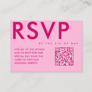 Magenta Bold and Modern RSVP Enclosure Card