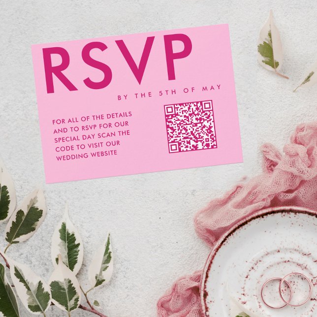 Magenta Bold and Modern RSVP Enclosure Card (Creator Uploaded)