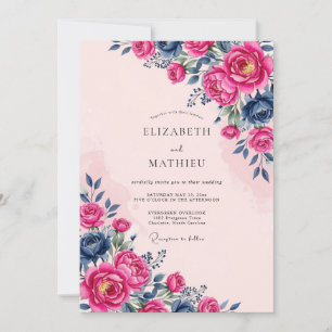 Magenta Bold Spring Wedding Invitation