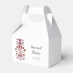 Magenta Bows Florals Wedding Favor Boxes