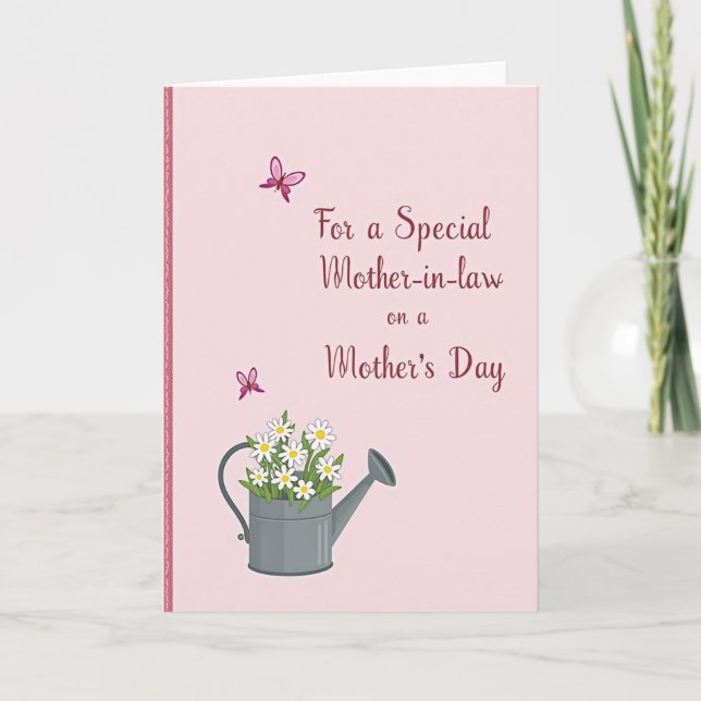 Magenta Butterflies Mothers Card (Front)