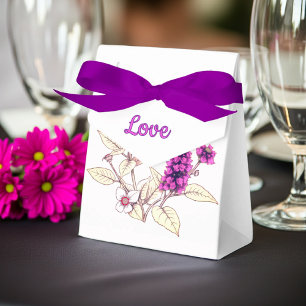 Magenta Butterfly Bush Favor Boxes