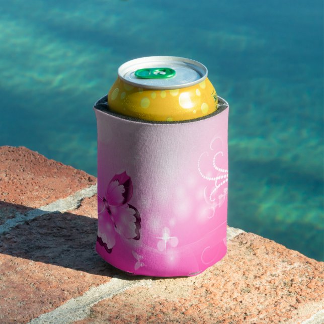 Magenta Butterfly Can Cooler (In Situ Pool)