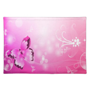 Magenta Butterfly  Cloth Placemat
