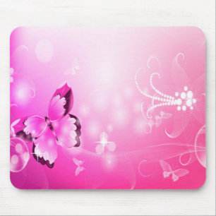 Magenta Butterfly Mouse Pad