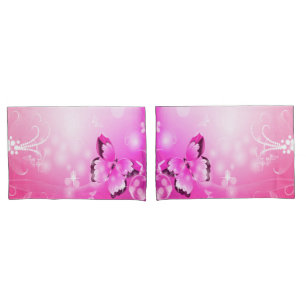 Magenta Butterfly Pillow Case