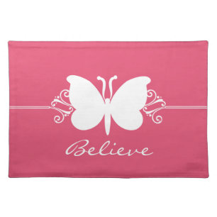 Magenta Butterfly Swirls Placemat