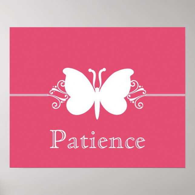 Magenta Butterfly Swirls Virtue Poster (Front)