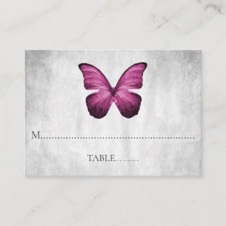 Magenta Butterfly Wedding Place Cards