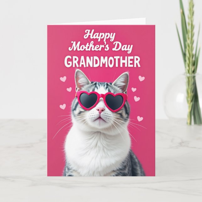 Magenta Cat Sweet Mothers Day Card (Front)