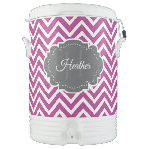 Magenta Chevron Personalized Igloo Beverage Cooler