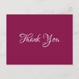 Magenta Chic Event Wedding Gift Budget Thank You Postcard
