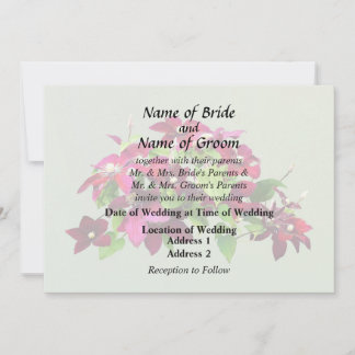 Magenta Clematis Wedding Supplies Invitation
