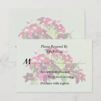 Magenta Clematis With Vine RSVP Card
