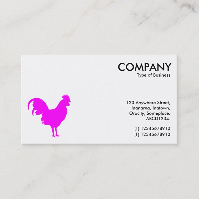 Magenta Cockerel Symbol - White Business Card (Front)