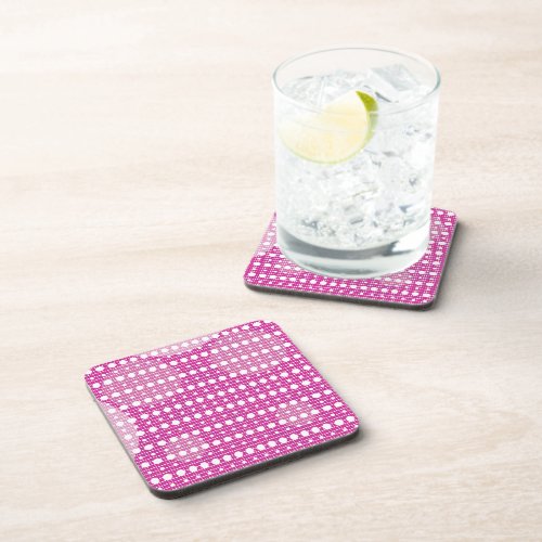 Magenta Colored Abstract Polka Dots Light g9 Beverage Coaster