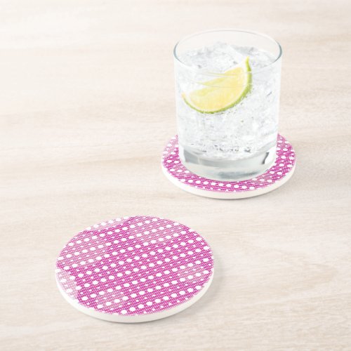 Magenta Colored Abstract Polka Dots Light g9 Coaster