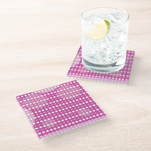 Magenta Colored Abstract Polka Dots Light g9 Glass Coaster