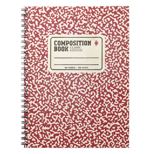 Magenta Composition Notebook with Label (Front)