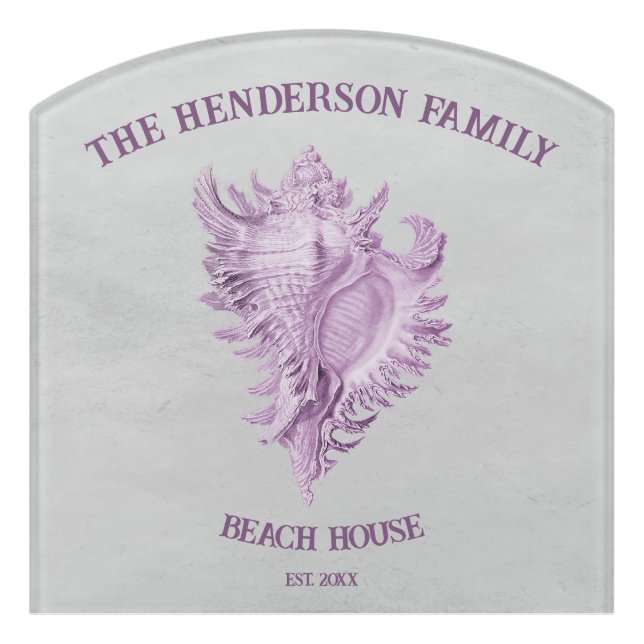Magenta Conch Shell Door Sign (Contour Front)