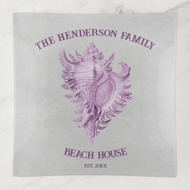 Magenta Conch Shell Trinket Tray (Front)