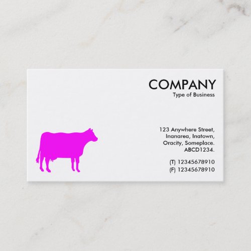 Magenta Cow Symbol _ White Business Card