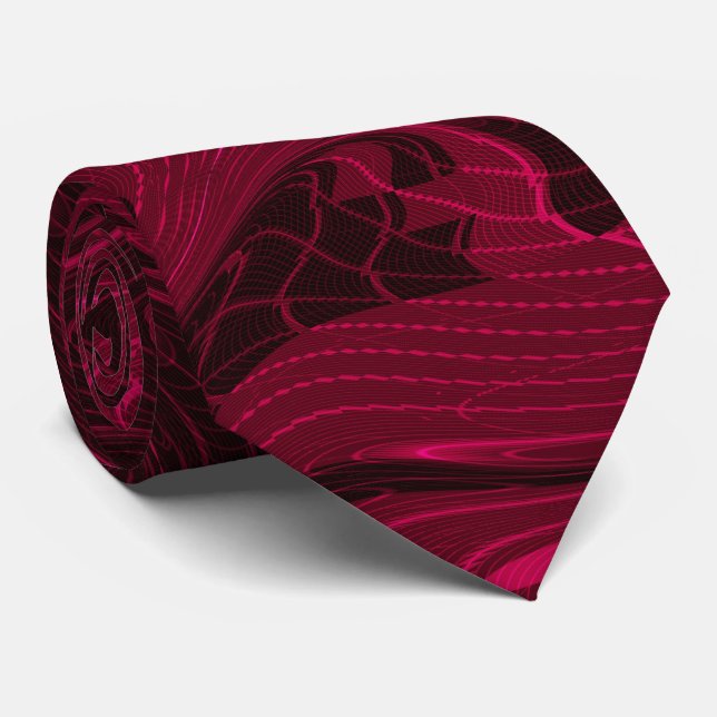 Magenta Curls  Neck Tie (Rolled)