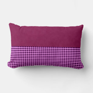 Magenta Denim And Tartan, Lumbar Pillow