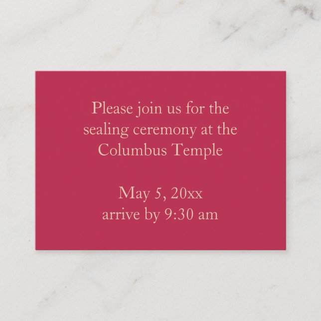 Magenta Diamonds Temple Sealing Invitation (Front)
