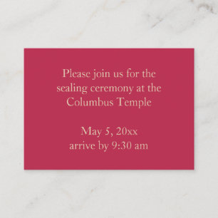 Magenta Diamonds Temple Sealing Invitation